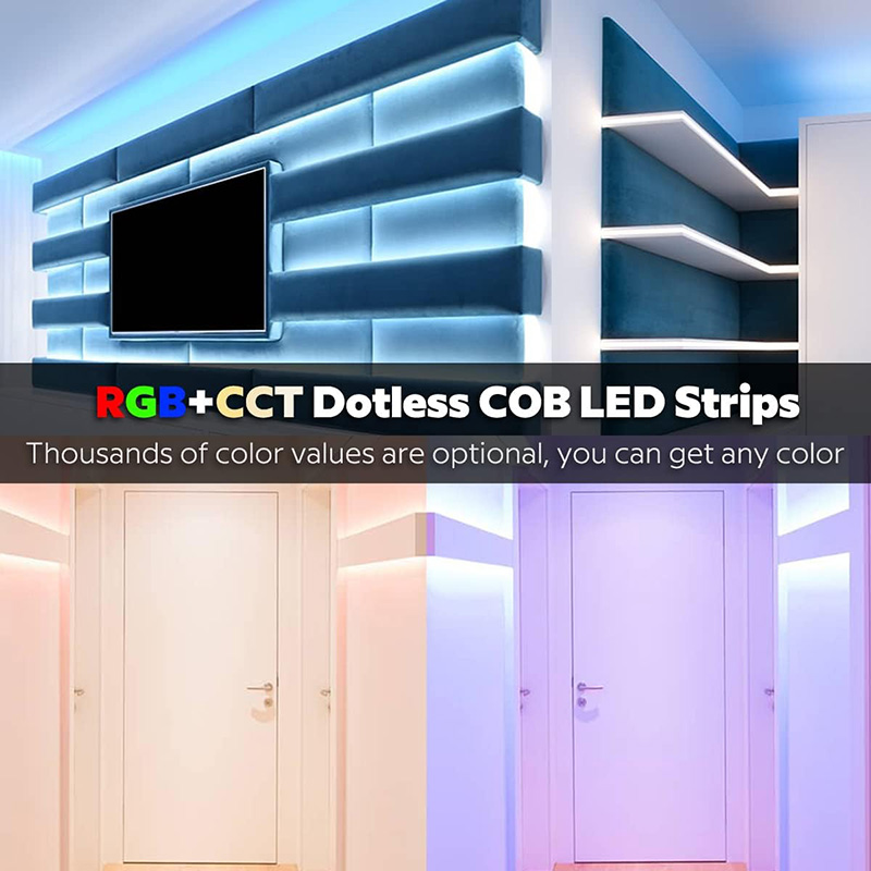 DC24V RGBCCT COB LED Strip Light with Thicker Encapsulation Coating DC24V RGBCCT COB LED Strip Light with Thicker Encapsulation Coating